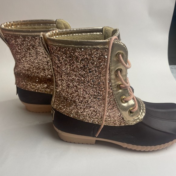 Avanti kids rose pink/brown Glitter Duck Boots size 2 - Picture 12 of 13
